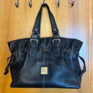 Dooney & Burke Chiara Satchel Black Genuine Leather Bag
